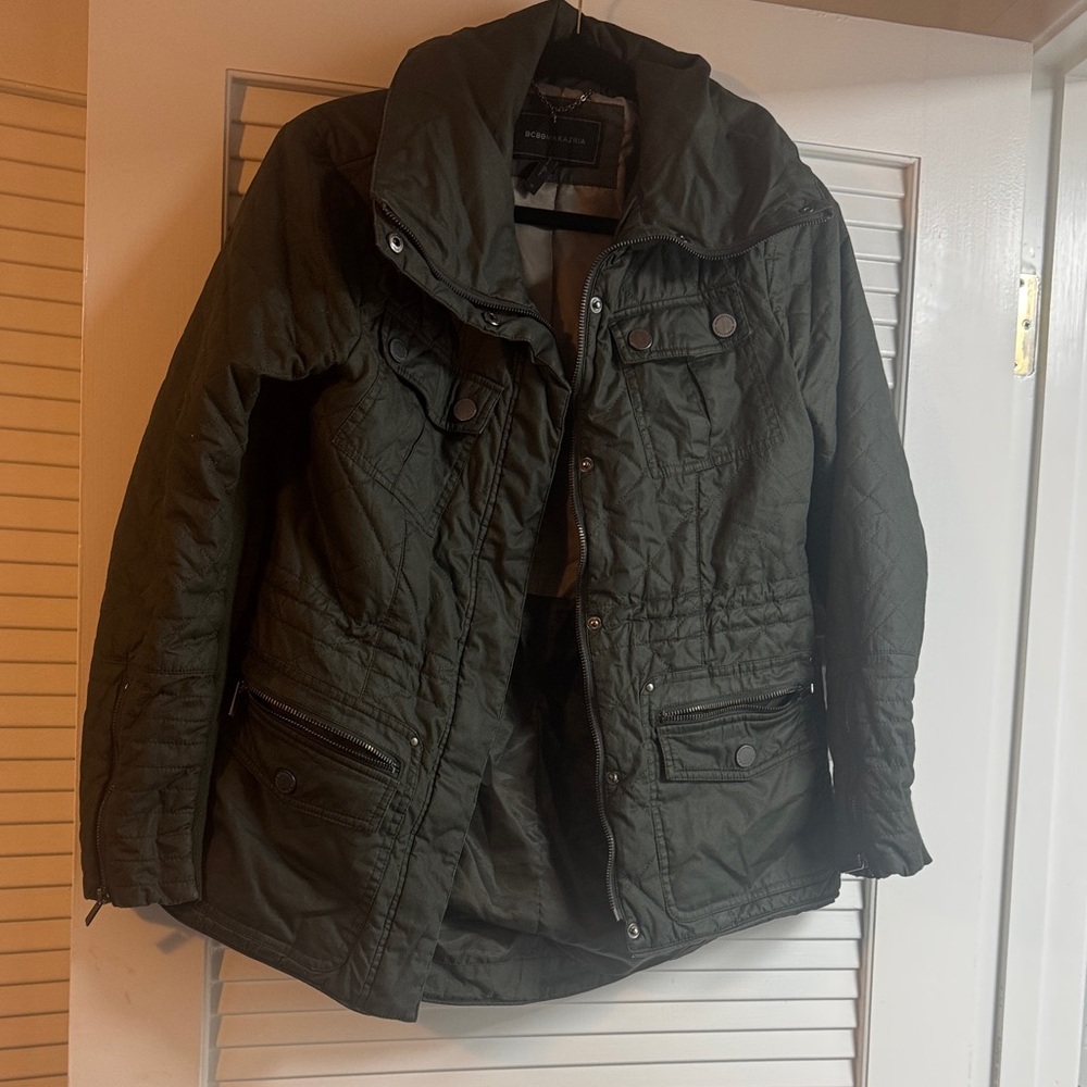 BCBGMaxAzria Olive and Cream Jacket